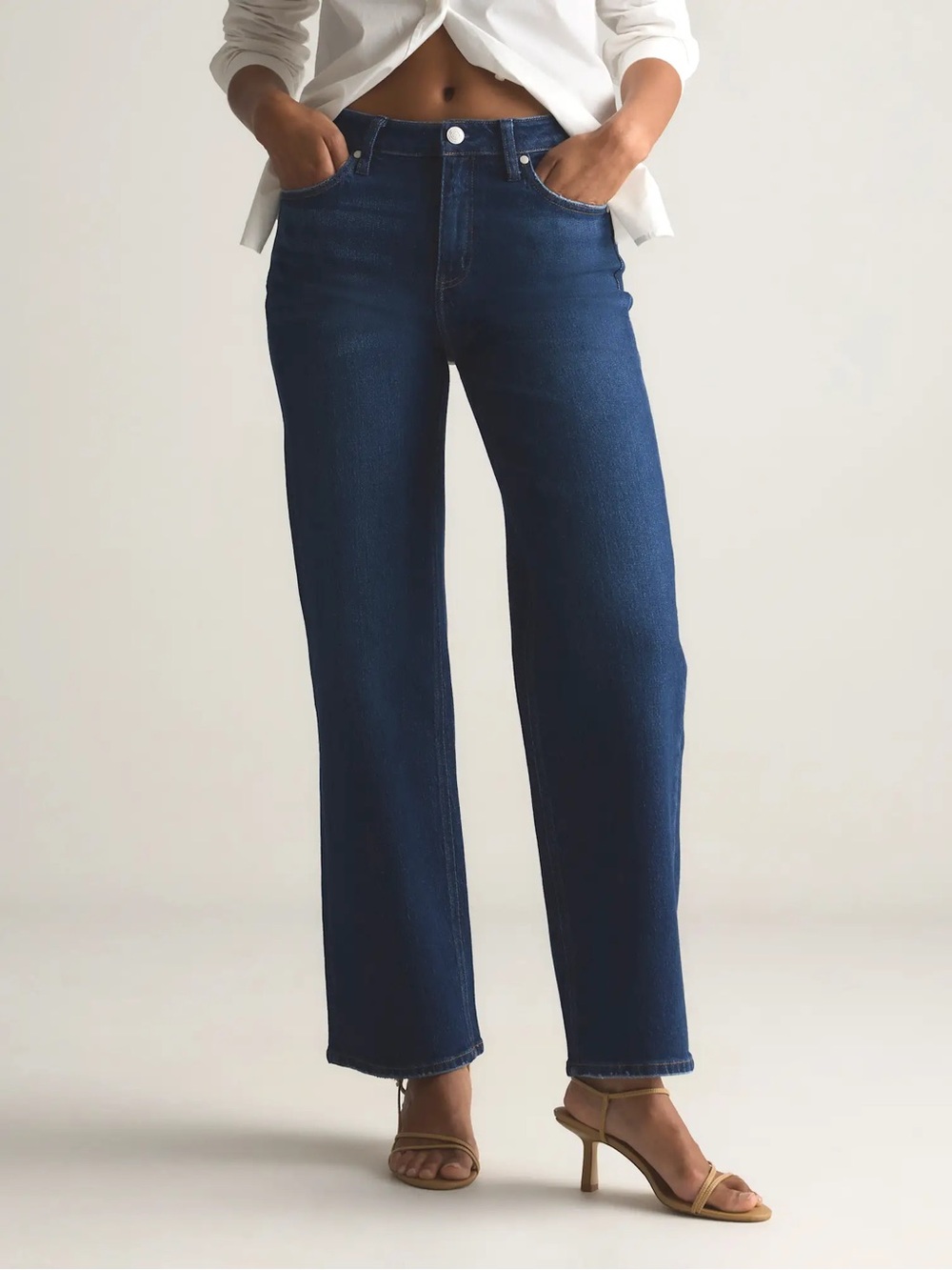 Quince 10 Bella Stretch Relaxed Fit Straight-Leg Jean Comfy 90s Organic Soft Eco - Picture 6 of 14